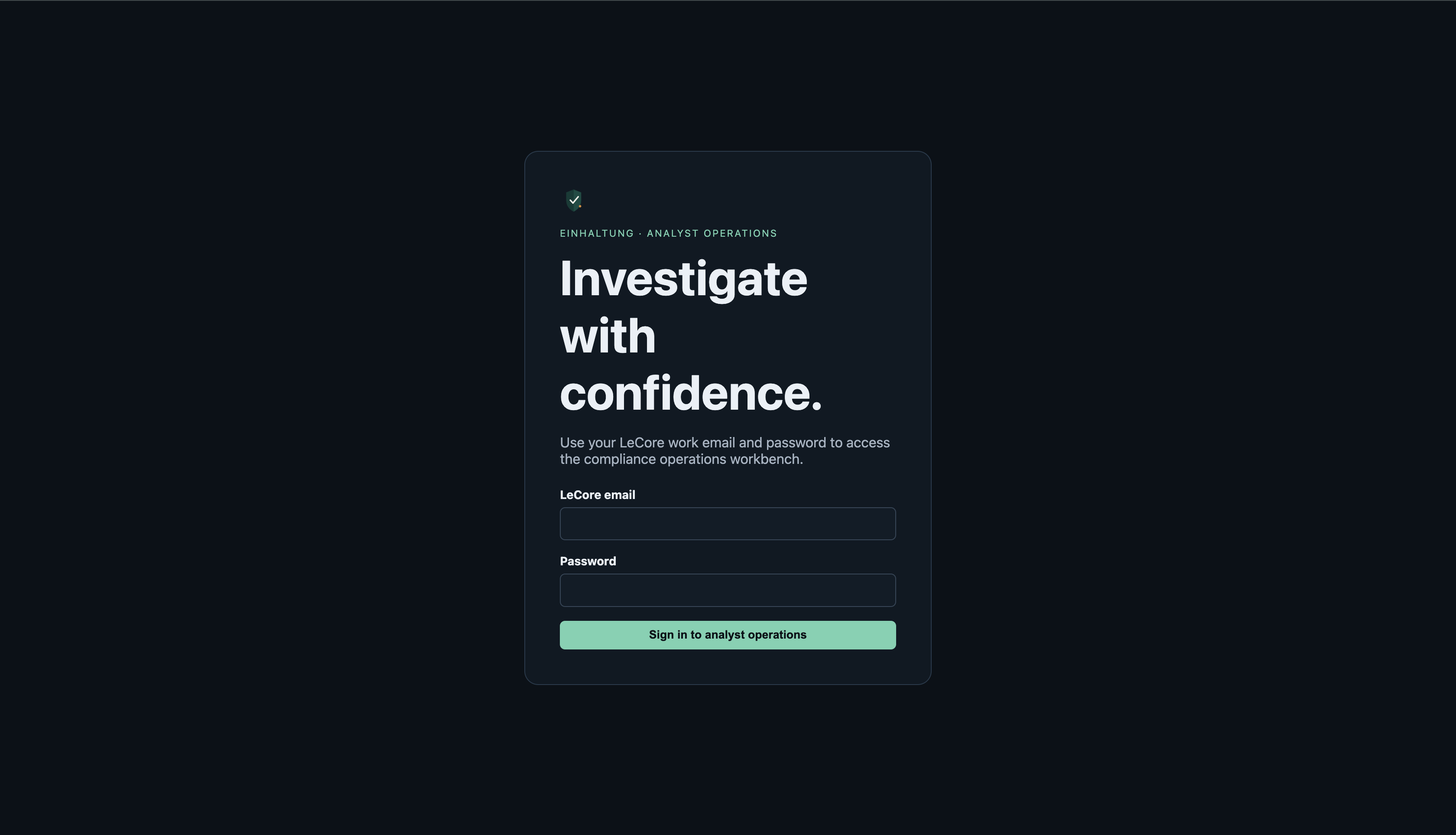Einhaltung compliance operations dashboard