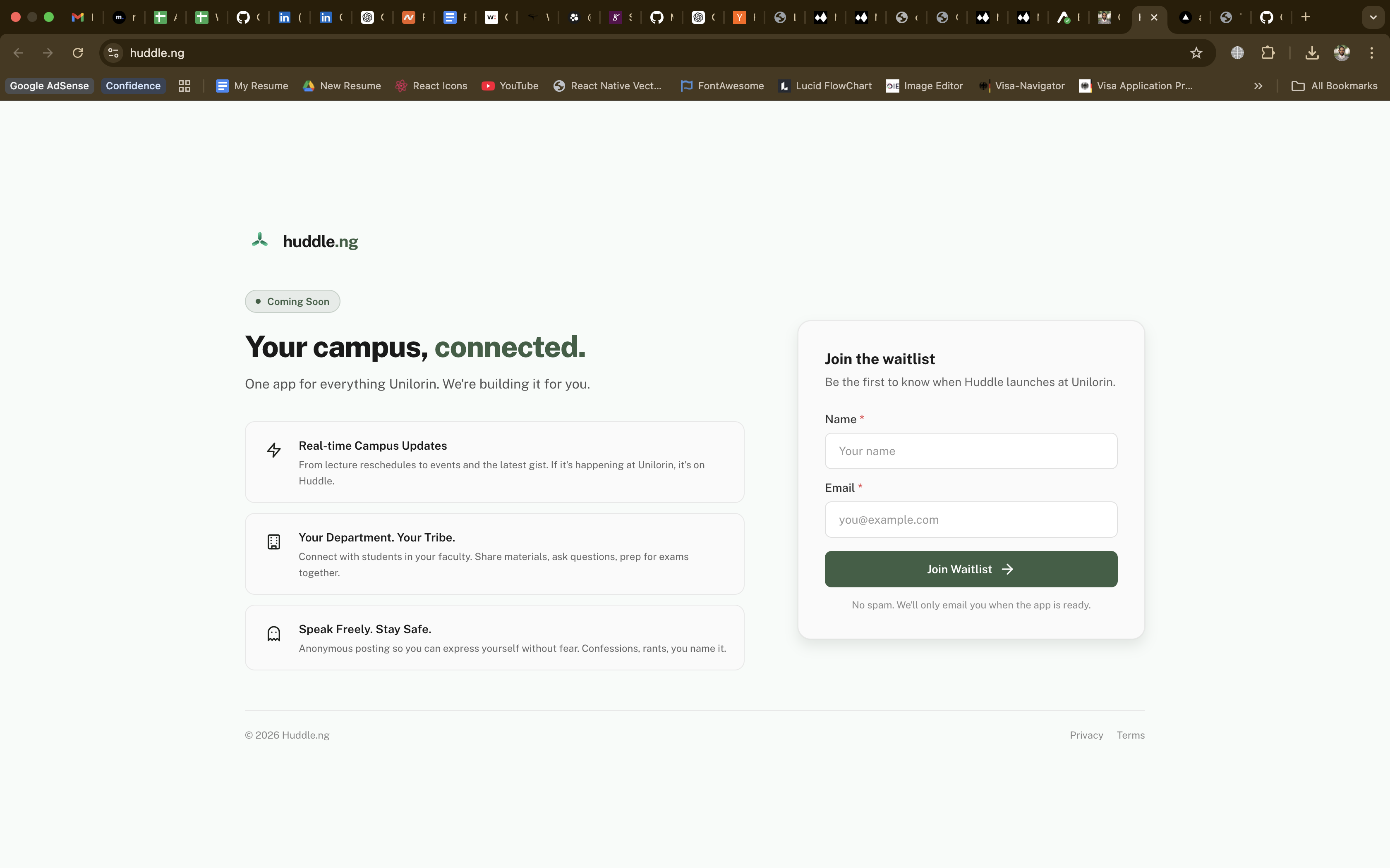 Huddle platform screenshot