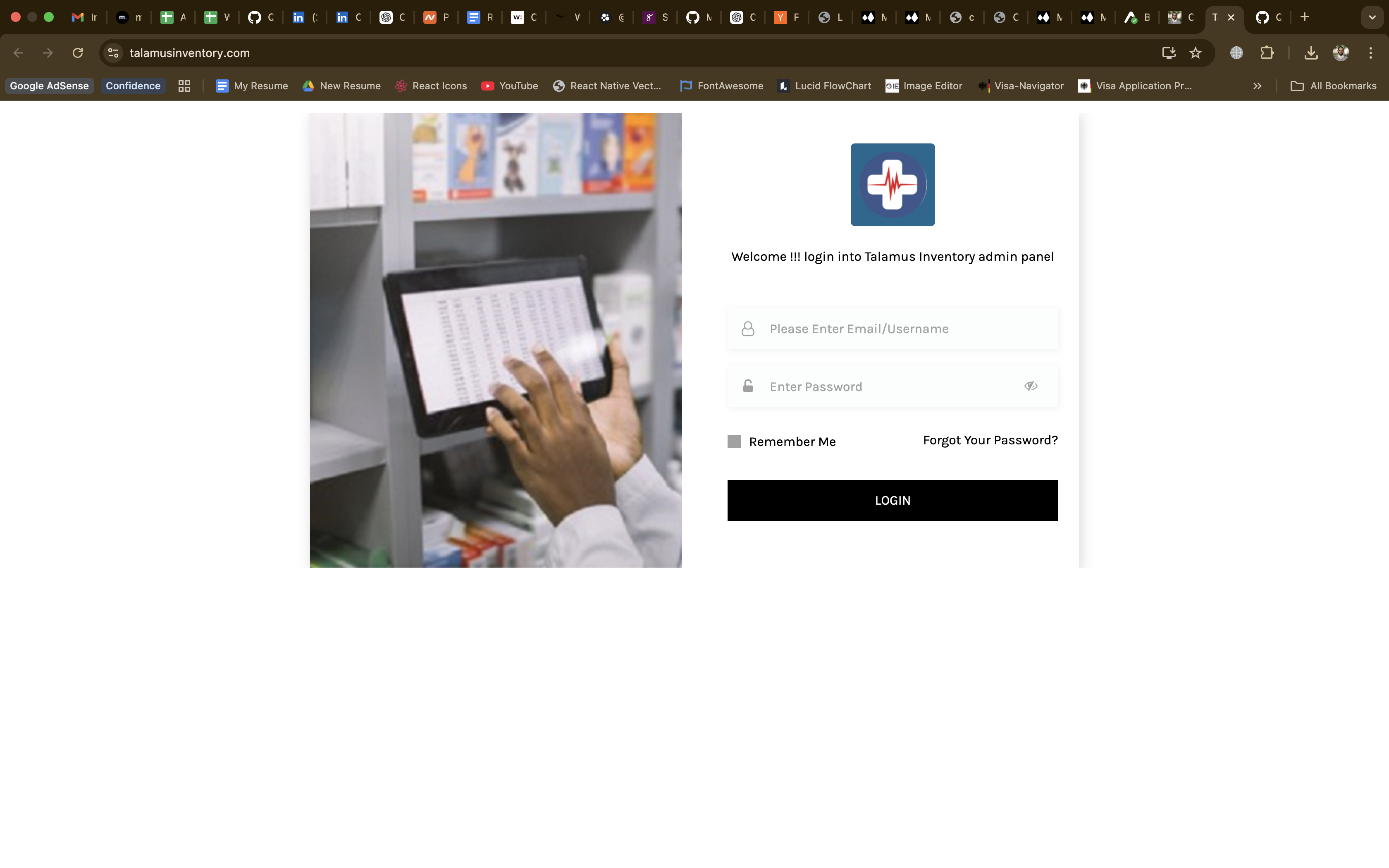 Talamus inventory app screenshot