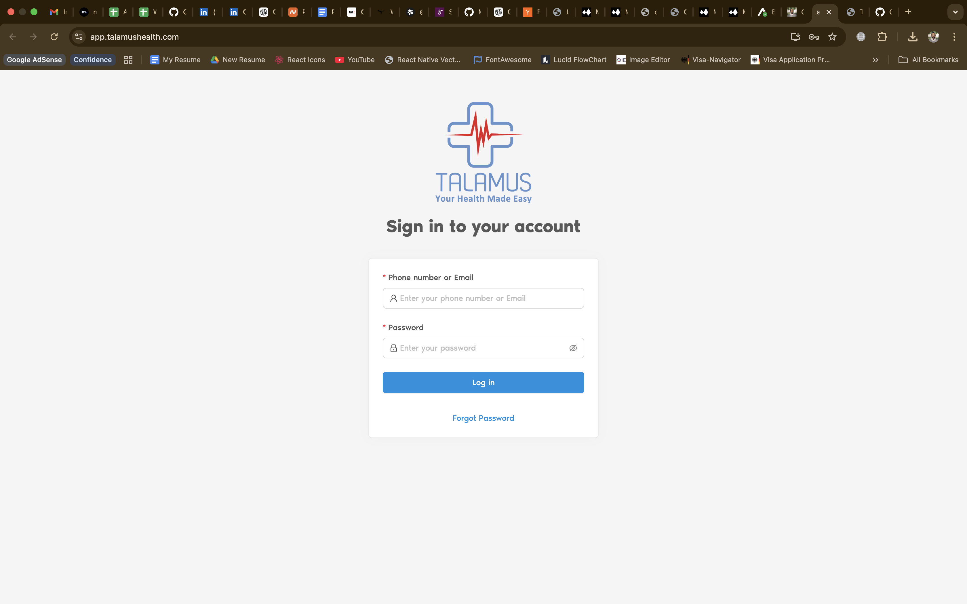 Talamus PMA app screenshot